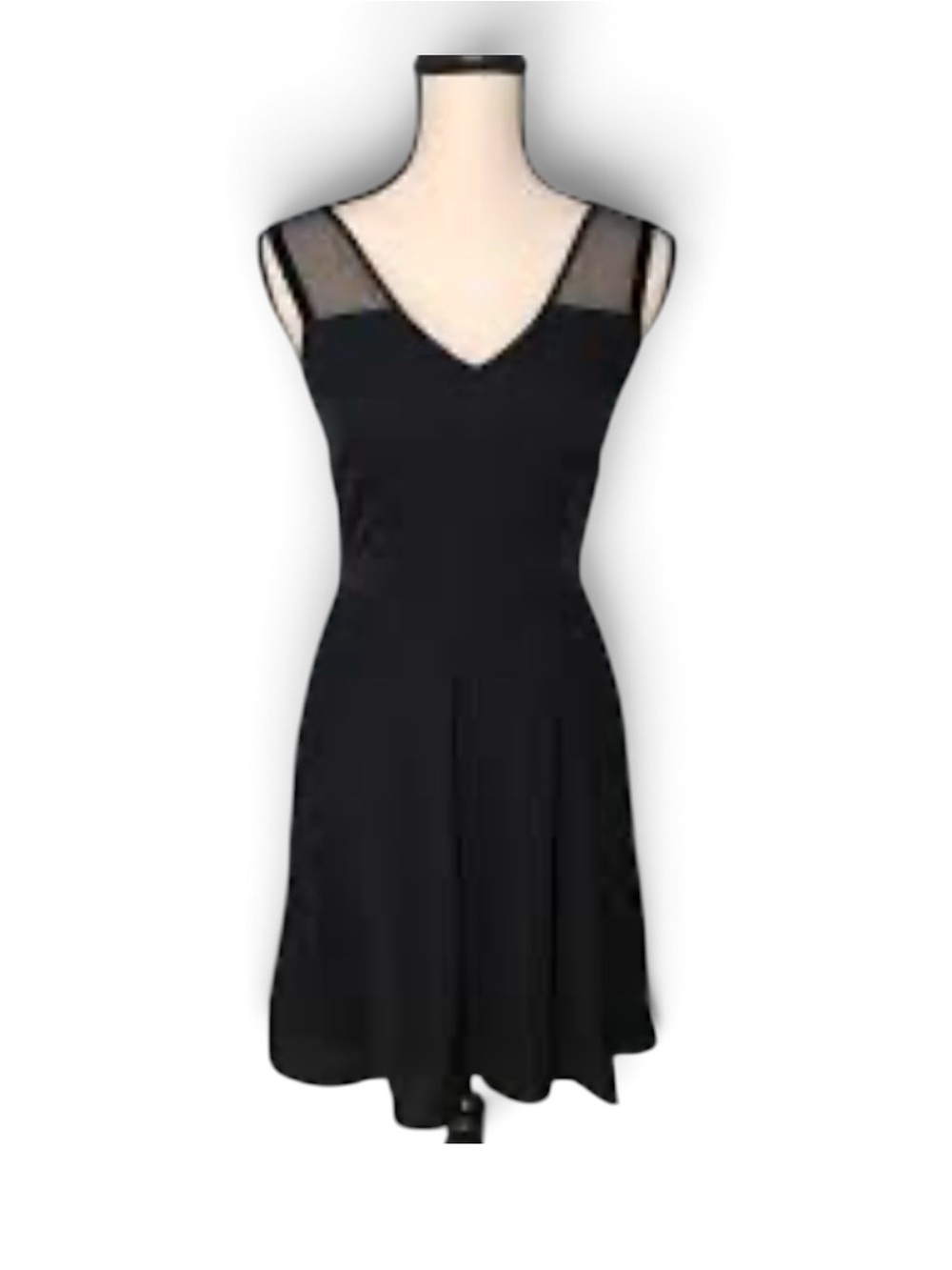 Theory Black Midi Dress with Sheer Straps